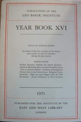 9780852222652: Leo Baeck Institute Year Book: v. 16