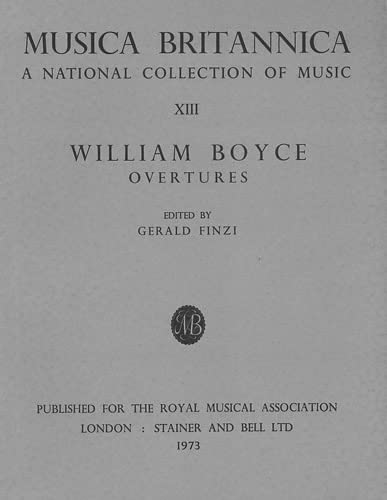 Overtures for Orchestra: Full Score: Musica Britannica Vol 13 (9780852494134) by Boyce, William