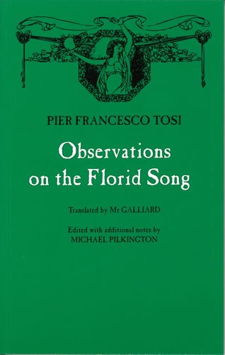 Beispielbild fr Observations on the Florid Song zum Verkauf von Mare Booksellers ABAA, IOBA