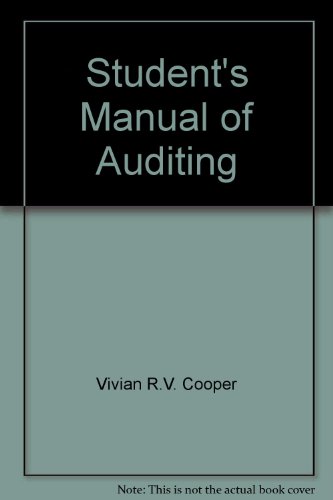 Stock image for Student's Manual of Auditing Cooper, Vivian R.V. and Gough, C.Brandon for sale by Langdon eTraders