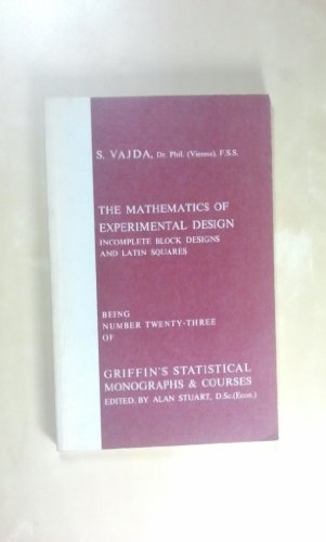 Stock image for The Mathematics of Experimental Design for sale by Better World Books