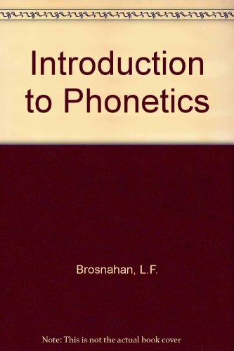 9780852700273: Introduction to phonetics,