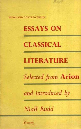 Beispielbild fr Essays on Classical Literature: Selected from 'Arion' (Views & Controversies About Classical Antique S.) zum Verkauf von Anybook.com