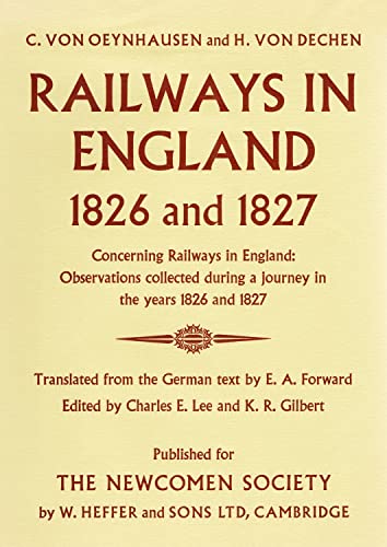 9780852700488: Railways in England, 1826 and 1827 (Newcomen Soc. Extra Pubns.)