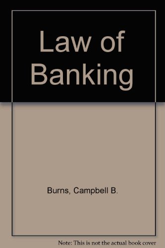 Imagen de archivo de Law of Banking a la venta por Better World Books Ltd