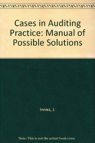 9780852912942: Cases in Auditing Practice: Manual of Possible Solutions