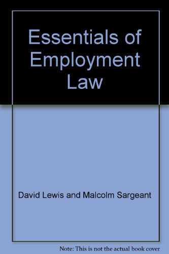 Essentials of Employment Law (9780852926468) by Lewis, David