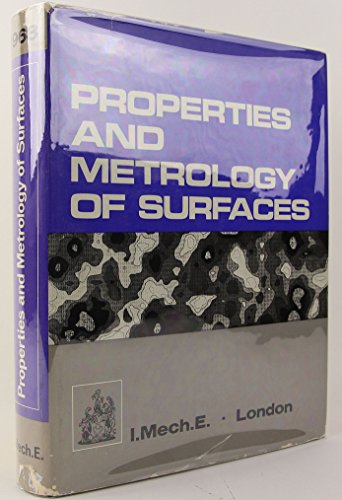 9780852980057: Properties and Metrology of Surfaces: Conference Proceedings