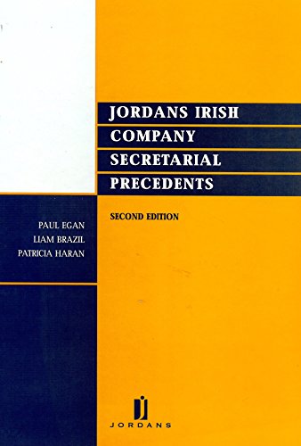 Jordans Irish company secretarial precedents (9780853081784) by Egan, Paul