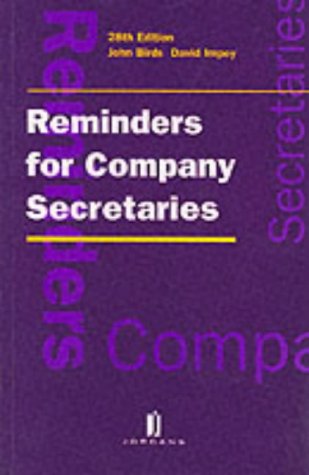 Imagen de archivo de Reminders for Company Secretaries a la venta por AwesomeBooks