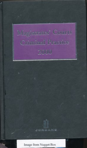 Beispielbild fr The Magistrates' Court Criminal Practice, 2000. zum Verkauf von Plurabelle Books Ltd