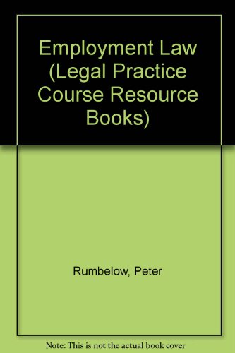 Beispielbild fr Employment Law (Legal Practice Course Resource Books) zum Verkauf von AwesomeBooks