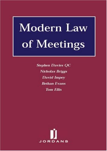 Beispielbild fr Modern Law of Meetings zum Verkauf von PsychoBabel & Skoob Books