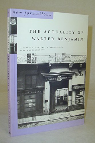 9780853157618: Actuality of Walter Benjamin: No. 20 (New Formations)
