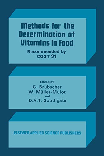 Stock image for Methods for the Determination of Vitamins in Food: Recommended by COST 91 for sale by Phatpocket Limited