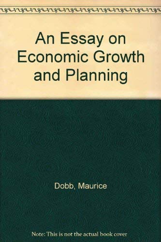 Stock image for An Essay on Economic Growth and Planning for sale by Better World Books