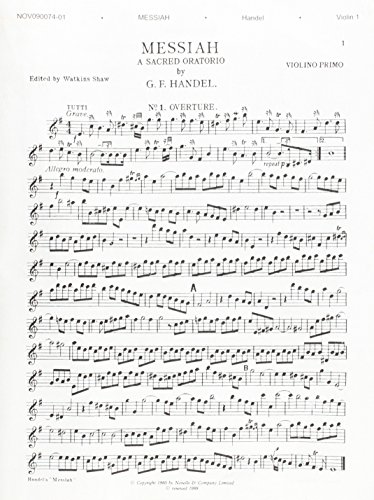 Beispielbild fr G. F. Handel: Messiah: First Violin (Edited By Watkins Shaw) (Orchestra / Instrumental Album) zum Verkauf von Revaluation Books