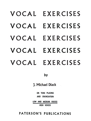 Beispielbild fr Vocal Exercises on Tone Placing and Enunciation zum Verkauf von WorldofBooks