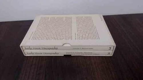 Beispielbild fr Early Music Discography from Plainsong to the Sons of Bach, In Two Volumes zum Verkauf von PsychoBabel & Skoob Books