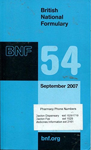 Stock image for British national formulary: 54 for sale by WorldofBooks