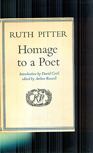 Beispielbild fr Ruth Pitter : Homage to a Poet zum Verkauf von Better World Books Ltd
