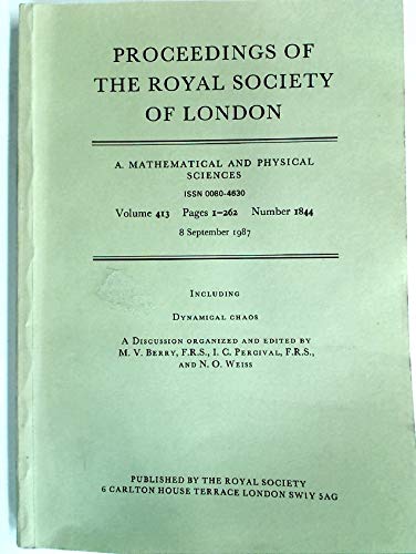 Stock image for Dynamical Chaos (Proceedings of the Royal Society, Series A, Vol 413) for sale by Zubal-Books, Since 1961