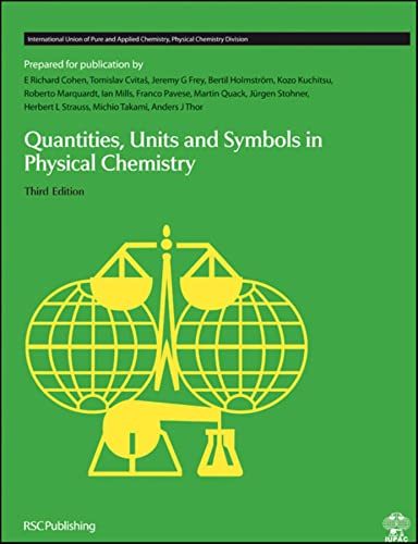 Beispielbild fr Quantities, Units and Symbols in Physical Chemistry zum Verkauf von Better World Books