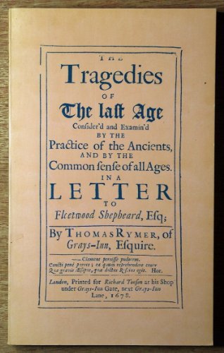 Beispielbild fr THE TRAGEDIES OF THE LAST AGE: 1678. zum Verkauf von Any Amount of Books