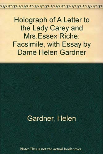 John Donne's holograph of "A letter to the Lady Carey and Mrs Essex Riche" (9780854178872) by Helen Gardner