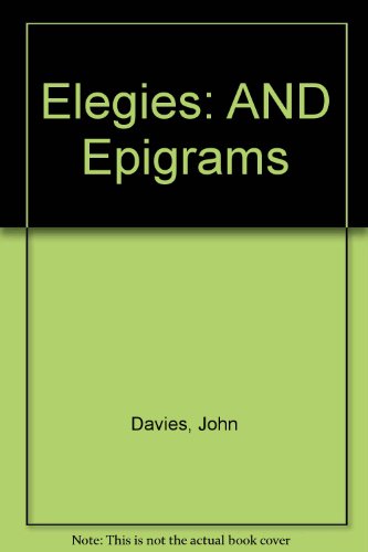 9780854179091: Elegies: AND Epigrams