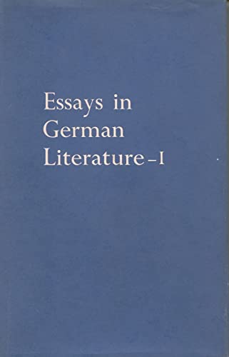 Stock image for Essays in German Literature (Institute of Germanic Studies Publications) for sale by Wonder Book