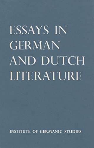 Imagen de archivo de Essays in German and Dutch Literature a la venta por Better World Books: West