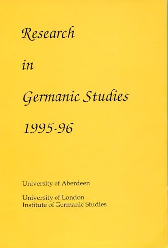 Beispielbild fr Research in Germanic Studies, 1995-96 zum Verkauf von PsychoBabel & Skoob Books