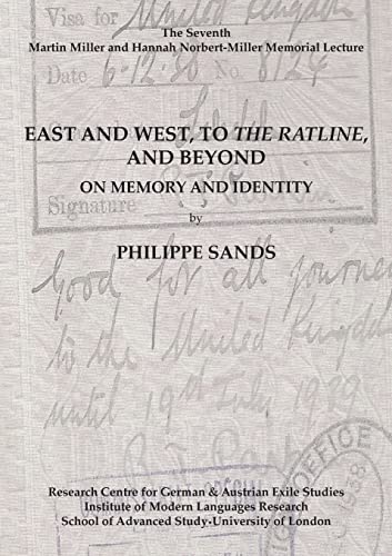 9780854572830: East and West, to The Ratline, and Beyond: On Memory and Identity: 7 (Miller Memorial Lectures)