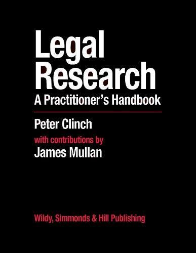 Beispielbild fr Legal Research: A Practitioner's Handbook zum Verkauf von Anybook.com