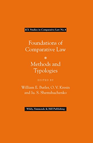 Beispielbild fr Foundations of Comparative Law: Methods and Typologies (Jcl Studies in Comparative Law, 4) zum Verkauf von Anybook.com