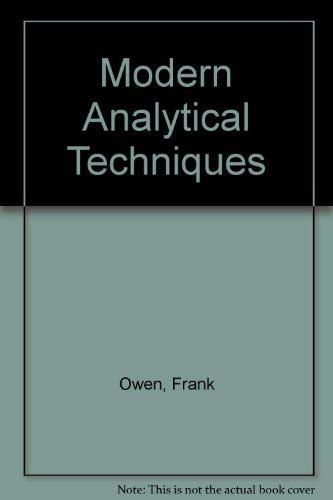 Stock image for Modern Analytical Techniques for sale by RIVERLEE BOOKS