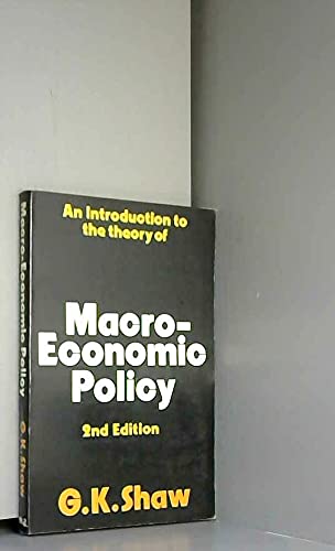 Beispielbild fr Introduction to the Theory of Macroeconomic Policy zum Verkauf von AwesomeBooks