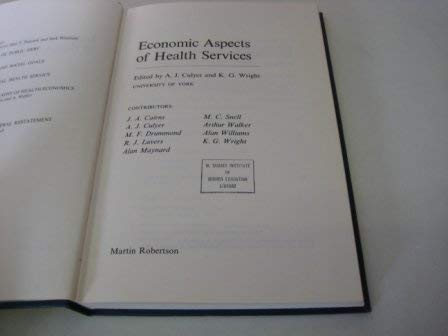 9780855202279: Economic Aspects of Health Services (York Studies in Economics)