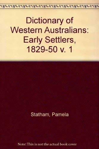 9780855641597: Early Settlers, 1829-50 (v. 1)