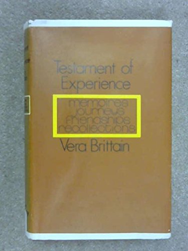 Imagen de archivo de Testament of Experience: An autobiographical study of the years 1925 - 1950 a la venta por WorldofBooks