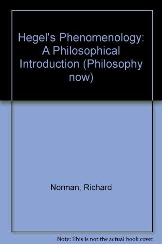 9780856210556: Hegel's Phenomenology: A Philosophical Introduction (Philosophy now)