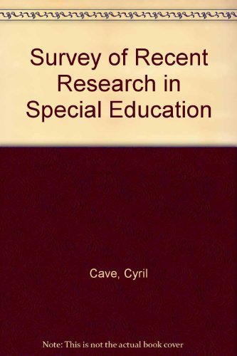 9780856331602: Survey of Recent Research in Special Education