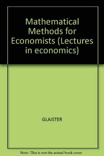 Imagen de stock para Mathematical Methods for Economists