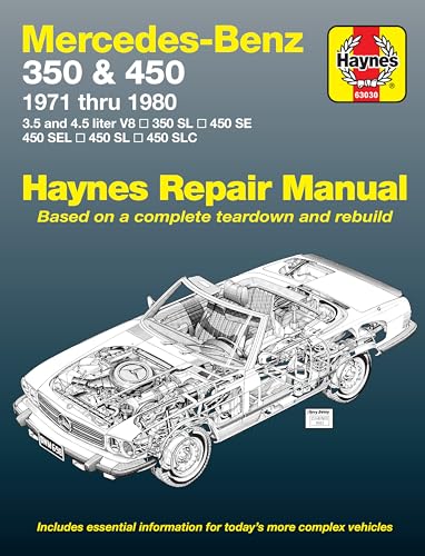 Mercedes-Benz 350 SL Roadster, 450 SL/SLC Coupe & Roadster, 450 SE/SEL V8 Sedan (71-80) Haynes Repair Manual (Haynes Repair Manuals) (9780856966989) by Haynes