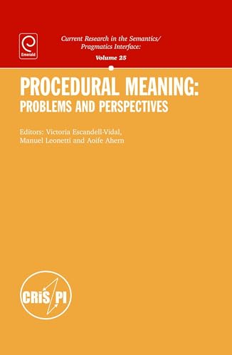 Imagen de archivo de Procedural Meaning: Problems and Perspectives: Vol 24 a la venta por Revaluation Books