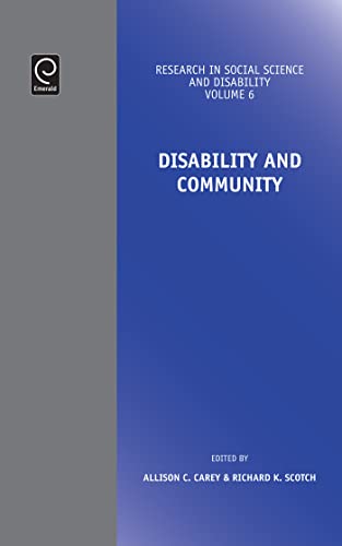 Beispielbild fr Disability and Community (Volume 6) zum Verkauf von Anybook.com