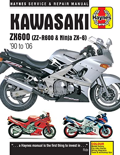 Beispielbild fr Kawasaki ZX600 (ZZ-R600 & Ninja ZX-6) 90-06 (Haynes Service and Repair Manuals) zum Verkauf von Monster Bookshop