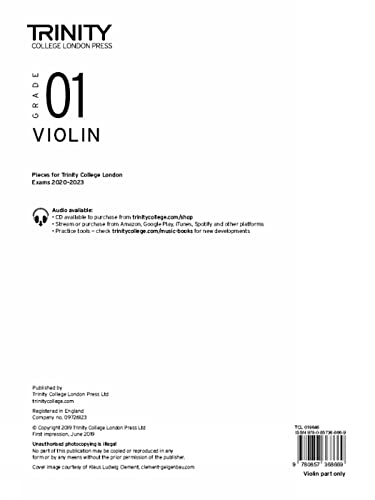 Stock image for Trinity College London Violin Exam Pieces From 2020: Grade 1 (Part Only) for sale by Blackwell's