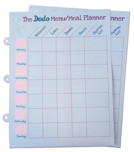 Beispielbild fr Dodo Pad Weekly Wipe-Clean Menu / Meal Planner zum Verkauf von Blackwell's